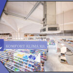 Komfort Klíma kazettás klíma egy kiskereskedelmi üzletben